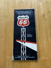 Vintage Phillips 66 Western-Central United States Fold-Out Road Map Gas Oil USA picture