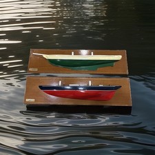 Set Of 2 Antique Half Hull Ship Models Atlantic / Ticonderoga picture