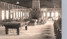 BILLIARDS TABLE oakland me real photo postcard rppc daveys east lake camps maine picture