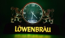 Original 1980’s LOWENBRAU BEER Lighted Clock - WORKS GREAT Cool Ornate Look  picture