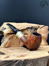 Brebbia Special Bent Brandy Half Rustique Smoking Pipe picture