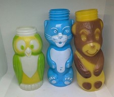 Vintage 1970’s Gerber Evenflow Animal Character Shaped Bottles Plastic picture