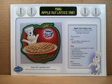 Pillsbury Doughboy ~ Bake-Off Recipe Card & Patch ~ 1986 Apple Nut Lattice Tart picture