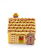 Estee Lauder 2000 Gingerbread House Solid Perfume Compact Unused Vintage picture