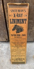 Antique SNITEMAN'S X-RAY LINIMENT BOX NEILLSVILLE WISCONSIN Horse Graphics picture
