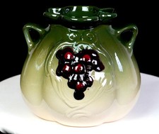 Weller Pottery Signed Floretta #22 Double Handled Grape Green 7 1/8