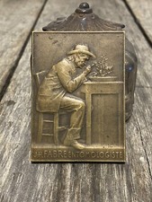 ANTIQUE Scarce France 1911 J.H Fabreentomologistic Bronze Plaque L. Patriarche picture