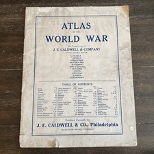 1914 Rand McNally ATLAS OF THE WORLD WAR WWI Maps J.E. Caldwell Philadelphia picture