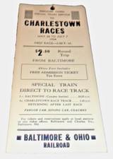 MAY 1934 B&O BALTIMORE & OHIO CHARLESTOWN RACES EXTRA TRAIN BROADSIDE SCHEDULE picture