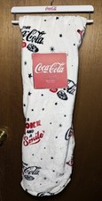 Coca Cola Velvet Soft Throw Blanket 60x70 White Plush Fleece NWT Coke picture