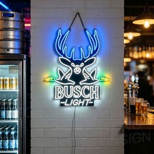 US STOCK Hunting Deer Duck Beer Dimmable LED Neon Sign 24
