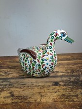 Vtg Tonala Mexico Pottery Duck Figurine Large 12