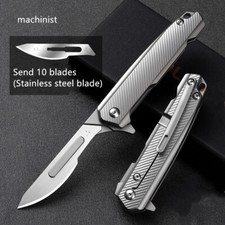 Titanium Scalpel Blade Folding Utility Knife Pocket Outdoor Camping EDC Tool picture