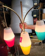 Vintage Schlitz Beer Real Gusto Wall Light w/ Hanging Plastic Globes picture