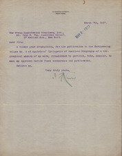 ISAAC N. LEWIS - PRESS RELEASE SIGNED 03/07/1917 picture