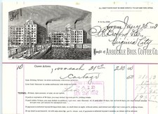 1892 Arbuckle Bros. Illustrated Coffee Billhead, Paid picture