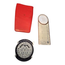 Vintage Cessna Flight Computer Pilot Navigation Plotter E6B w Red Case Airplane picture