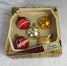 Vintage Christmas Masterworks Mercury Glass Ornaments - Boxed Set of 5 - As-Is picture