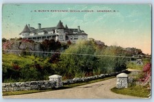 1913 Newport Rhode Island Vintage Postcard J. R Busk Residence Ocean Avenue Road picture