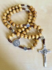Blessed Rosary Wood Beads Jerusalem Crucifix Holy Land Catholic Rosary picture