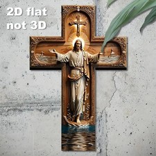 Wooden Jesus Christ Cross Christian Religious Wall Decor Faith Home Church Gift picture
