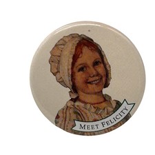 Vintage 1995 American Girl Meet Felicity Pinback Button Pleasant Company 1.25in picture