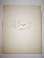 VINTAGE LE MANOIR RESTAURANT MENU - 10 1/2