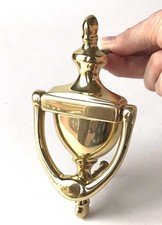 Classic Brass Door Knocker Hinged Modern Engravable Hardware Included 6