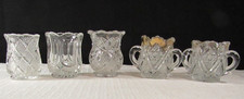 Lot of 5 Vintage EAPG Toothpick Holders Clear Glass Various Patterns picture