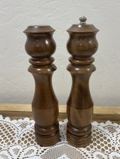 Woodcrest by Styson Solid Wood Salt Shaker & Pepper Mill Grinder Japan Vintage picture