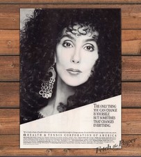 Health & Tennis Corp Cher Big Hair Close-Up Portrait Print Ad 1988 1980s picture
