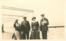 Steam Ship Postcard RPPC Antique c1919 On Board Real Photo Passengers Tourists N picture