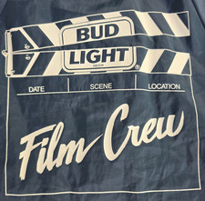 Vintage Bud Light Film Crew Coach Jacket Swingster USA Large Breweriana 1980s picture