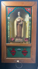 *** ANTIQUE NUNS CONVENT SAINT THERESA WALL SHADOW BOX 22.75