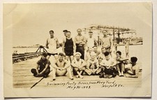 Navy Sailors Swimming Party Across From Navy Yard Norfolk VA 1922 RPPC Postcard picture