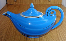 Hall Blue Aladdin 6 Cup Teapot with Gold Trim picture