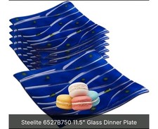 Steelite International square Riven Rippled Blue, 11.5
