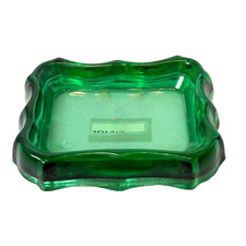 ROCKFORD IOWA IA Antique GREEN Depression Glass Souvenir TRINKET DISH ASHTRAY picture