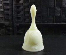Fenton Glass Yellow Custard Satin Cameo Bell Collectible picture
