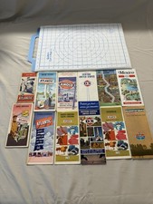 Lot of 12 Vintage Road Maps Atlantic Amoco DX Enco Gas Oil State Highway Travel picture