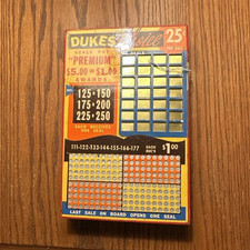 Vintage duke’s choice $.25 gambling punch board …. unused  1940 -1960  picture