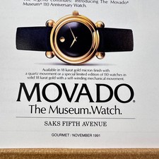 1991 Movado The Museum Watch Timepiece Vintage Print Ad Jewelry Advert Art picture