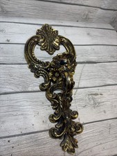 Vtg 1977 Dart Gold Black Gothic Wall Sconce Candle Holder Hollywood Regency picture