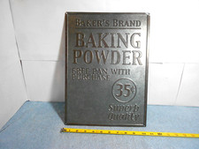 VINTAGE FREE WITH PURCHASE BAKERS BRAND BAKING POWDER 35 CENTS ADVERTING SIGN-S2 picture