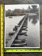 USA Military Photo Vintage 8x10 Army Personnel Crossing Pontoon Foot Bridge picture