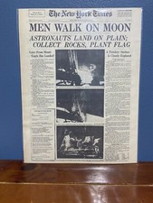 VINTAGE NEWSPAPER HEADLINE ~ MAN WALKS ON THE MOON NASA USA NEIL ARMSTRONG 1969 picture