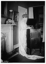 Photo:May Esther Peterson Thompson at Victrola Phonograph circa 1915-1920 picture