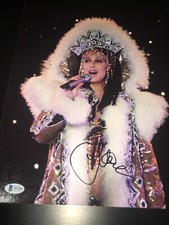 CHER SIGNED AUTOGRAPH 11x14 PHOTO TURN BACK TIME VEGAS BECKETT BAS AUTO RARE D picture