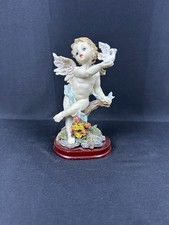 Vintage Herco Cherub Angel Figurine Holding White Dove Resin Sculpture 7