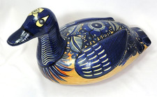 Folk Art Tonalá Mexico Pottery Hand Painted Duck Large 14